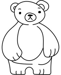 Cute Bear Character Coloring Page