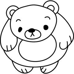 Cute Bear Character Coloring Page