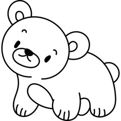 Cute Bear Character Coloring Page
