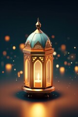 Fototapeta premium arabic lantern of ramadan celebration background illustration made with Generative AI