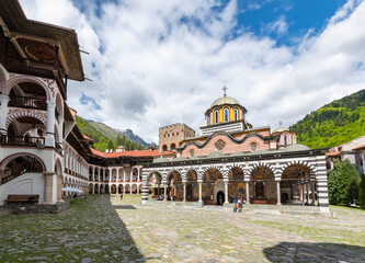 Rila Monastery, the most famous Bulgarian monastery located in the Rila Mountains