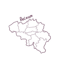 Hand Drawn Doodle Map Of Belgium. Vector Illustration