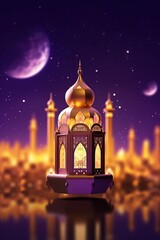 Fototapeta premium modern Islamic holiday background ornamental Arabic made with Generative AI