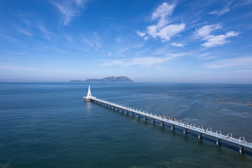 Fototapeta na wymiar Aerospace Qingdao West Coast Island landscape panoramic view