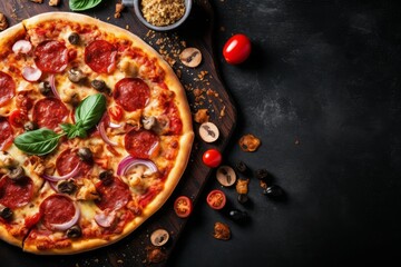 Pizza background. Generate Ai