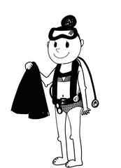 Cute illustration of Scuba Girl
