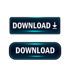 download button icons, blue 3d glossy download button icons