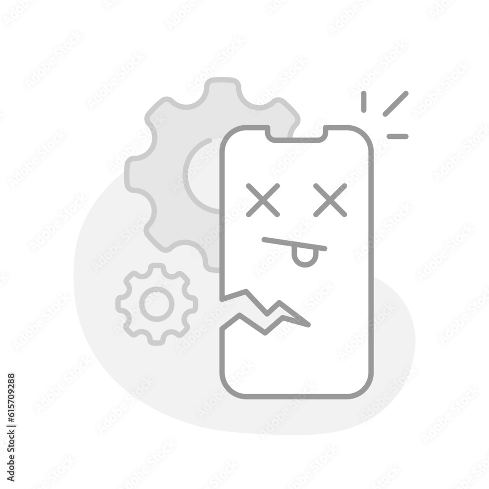 Poster can not load page with smartphone or mobile phone device concept illustration flat design vector eps
