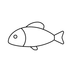 Fish vector Icon. Sea Food illustration symbol. Farm Element logo.