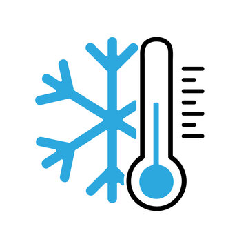 Cold icon vector. winter illustration sign. freezing symbol. Thermometer logo.