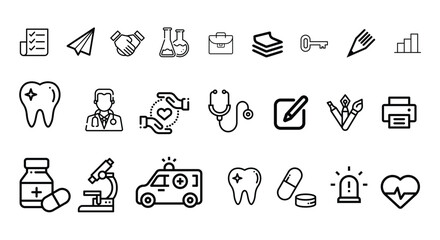 medical science icon set