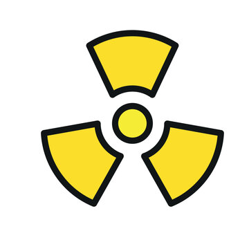 radiation sign symbol vector glyph color icon
