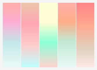 Obraz premium Vector colorful gradient collection. Holographic Background.