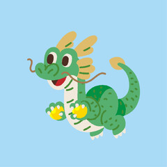 飛ぶドラゴンのキャラクターのイラスト