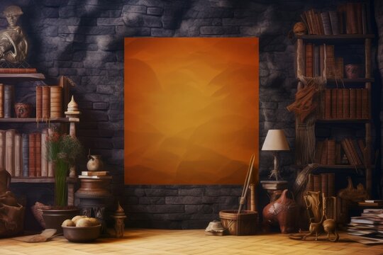Quest library background. Generate Ai