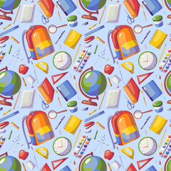 seamless pattern with supplies