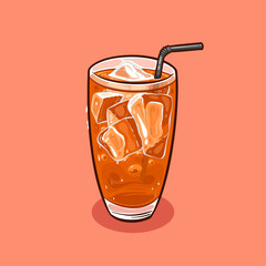 glass of Iced Tea illustration vector