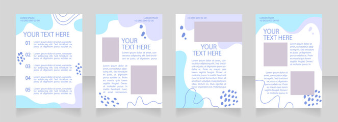 Beauty treatment service promotion blank brochure layout design. Vertical poster template set with empty copy space for text. Premade corporate reports collection. Editable flyer paper pages