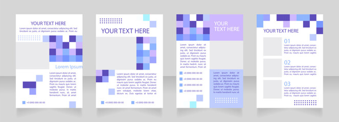 Educational lecture program blank brochure layout design. Vertical poster template set with empty copy space for text. Premade corporate reports collection. Editable flyer paper pages