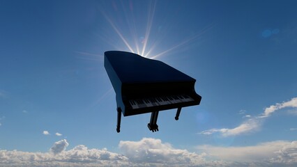 piano falling from the sky © Hirzan