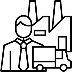 Supplier Icon. Supply Chain Distribution Symbol Stock Illustration. Vector Line Icons For UI Web Design And Presentation