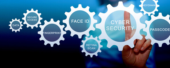  Cyber, personal data, privacy and information security. Internet networking  protection security system concept. Padlock icon on tech code background.