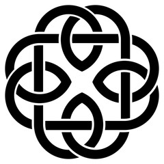 Unendlichkeitsknoten in Schwarz. Keltisches Symbol.
Symbolisiert die Unendlichkeit des Lebens, die Wiedergeburt der Seele und den manchmal beschwerlichen und verworrenen Weg in dieser Welt.