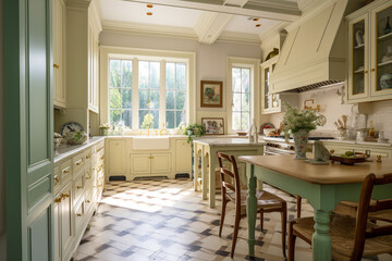 Luxury kitchen, super photo realistic background. Generative ai illustration