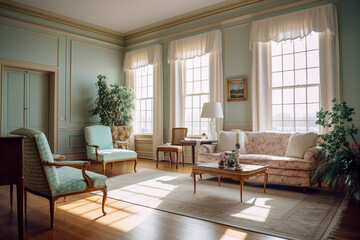 Fototapeta na wymiar Luxury living room, super photo realistic background. Generative ai illustration