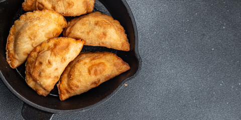 empanadas pie beef meat stuffed food snack on the table copy space food background rustic top view