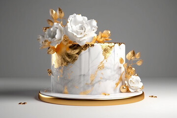 Birthday cake, super photo realistic background. Generative ai illustration
