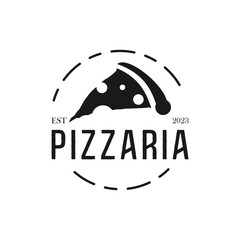 Pizza Slice for Vintage Rustic Retro Vintage Pizzeria Restaurant logo design