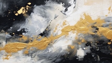 Abstract painting of paint splashes and scratches on canvas made with Generative AI