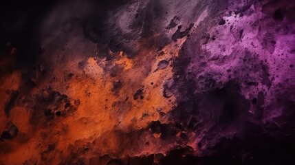 Black orange pink purple abstract background. Dirty dusty smoke wallpaper background. Generative AI.