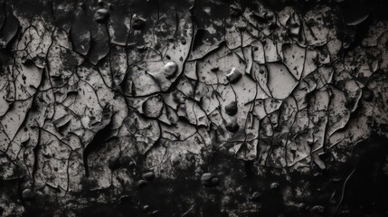 Black white grunge background. Old concrete wall texture wallpaper background. Generative AI.