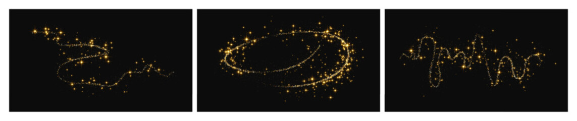 Obraz premium Gold glittering confetti wave and stardust