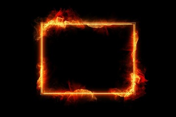 Rectangle fire frame simple. Generate Ai