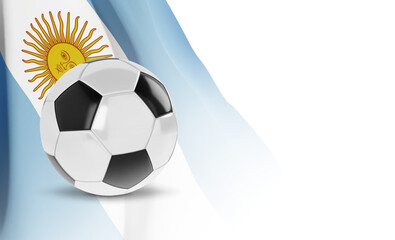 Obraz premium Soccer ball with flag of Argentina on white background. EPS10 vector