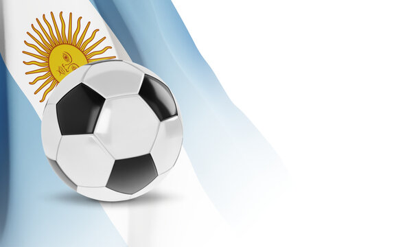 Soccer ball with flag of Argentina on white background. EPS10 vector