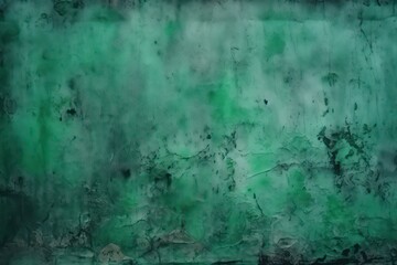Green grunge background. Concrete wall. Toned cement surface wallpaper background. Generative AI.