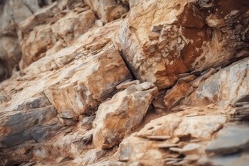 White rock texture. Light brown stone. White rock wallpaper background. Generative AI.