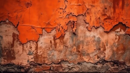 Red orange grunge background. Toned concrete texture. Grunge wallpaper background. Generative AI.