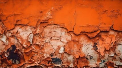 Red orange grunge background. Toned concrete texture. Grunge wallpaper background. Generative AI.