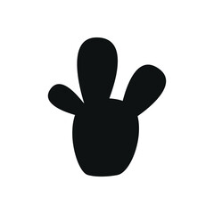Flat vector silhouette illustration of cactus