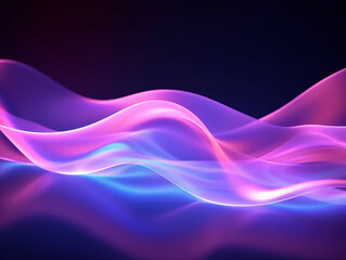 Purple pink glow waves, in the style of dotted, 3d space, abstract blue lights, streamlined design, rhythmic lines, lens flare, stockphoto, backlight, no text on the picture