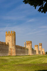 Fototapeta na wymiar Ancient walls of Montagnana, Padova province, Veneto, Italy