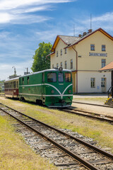 Narrow gauge railway Jindrichuv Hradec to Nova Bystrice, station Nova Bystrice, Czech Republic