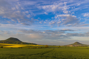 Typical landscape near Ranna, Ceske Stredohori, Northern Bohemia, Czech Republic