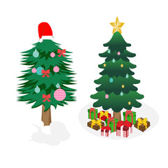 Naklejka premium christmas tree with gifts and decorations clipart