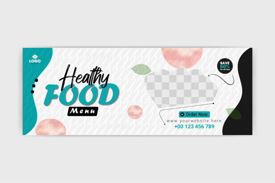 Food social media banner template. restaurant social media cover.